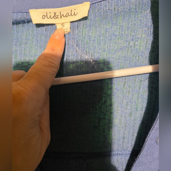 Oli & Hali EUC Ruched Gray Button-Up Top Oversized Small PTP 26 - Picture 3 of 4